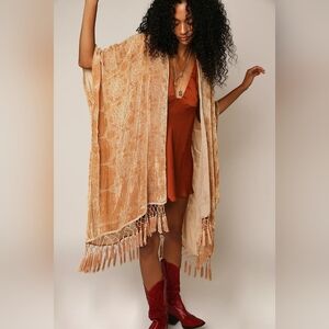 Free People Kaleidoscope Velvet Burnout Kimono Duster